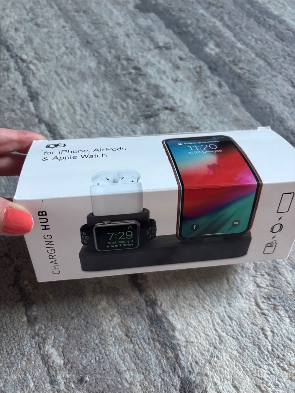 3-in-1 Black Charging Hub for iPhone, AirPods & Apple Watch